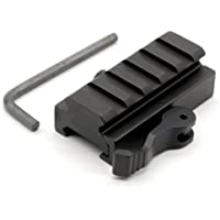 Trirock 5 slots Rail Riser Mount Adapter con Quick Release Desmontable for 20mm Picatinny Weaver Rails